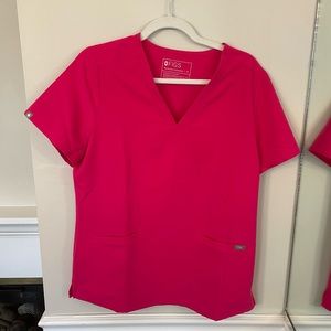 FIGS Hot Pink Scrub Top | medium